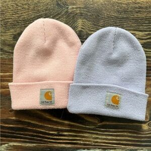 Carhartt Kids' Soft Pink and Lavender Beanie Duo